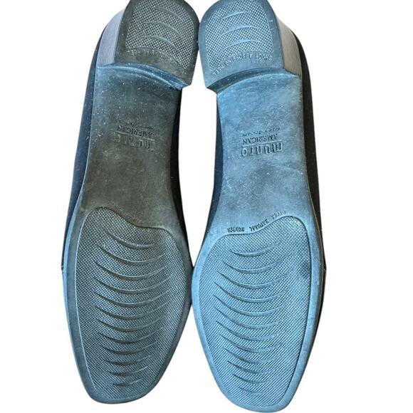 Vintage Munro American 8.5 Slip On Pumps Mid Heel Black Fabric+ Leather, Cap Toe - Picture 7 of 10